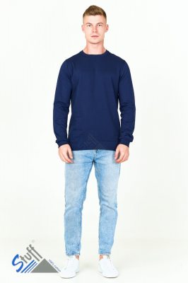 Толстовка трикотажная (М-16), мужская без капюшона, темно-синий, 100% х/б