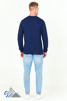 Толстовка трикотажная (М-16), мужская без капюшона, темно-синий, 100% х/б