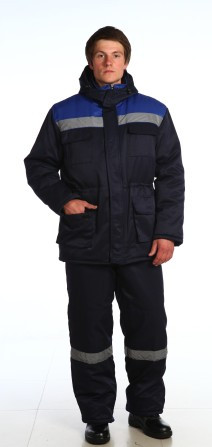 Костюм утепленный Буревестник Ультра курт.+п/к СОП (тк.смесов+синтепон) синий с вас Кос 115У