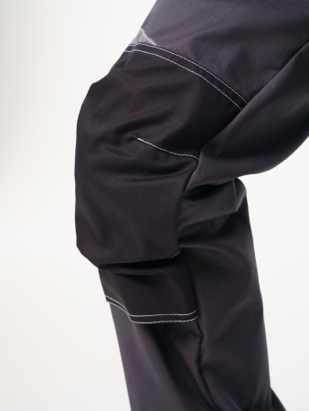 Полукомбинезон рабочий мужской №116 серый, черный, красный, СОП, ткань Rodos