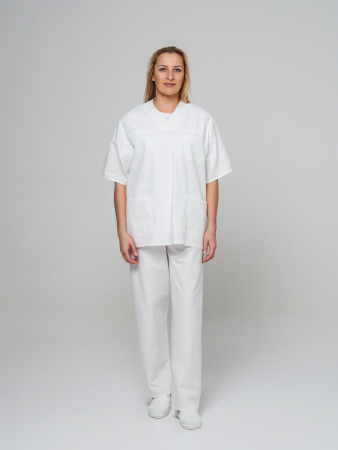 Брюки рабочие универсальная №104 белые, ткань ТИСИ