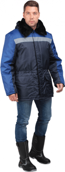 Куртка РЕГИОН зимняя, т/синий-василёк, Оксфорд 210, пл.110 г/м² Кур 313