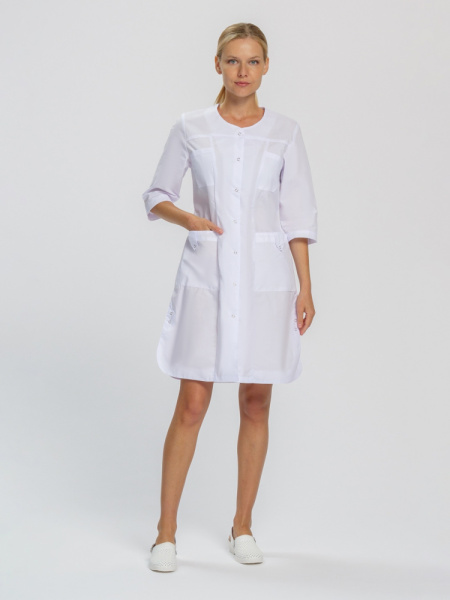 Халат женский Орхидея (тк.ТиСи), белый (ЧЗ)