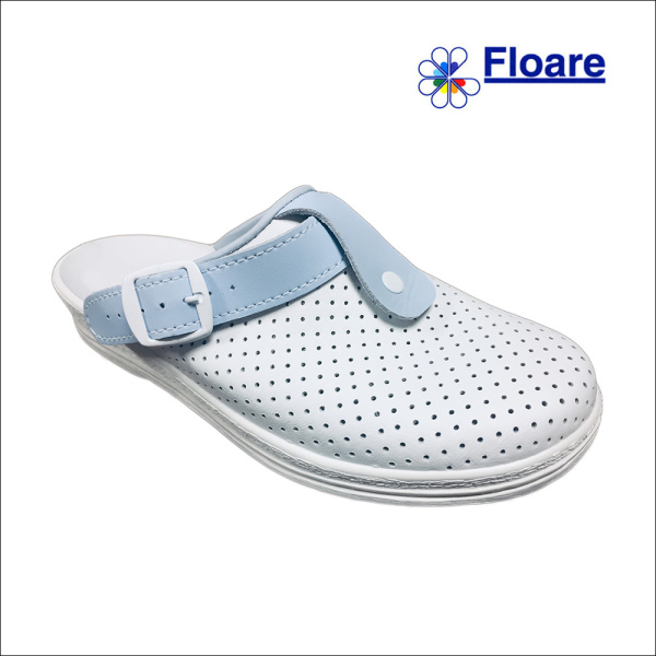 Сабо женские белые с голубым арт. 74060108/06 РАЯ нат. кожа, натур. стелька Молдшуз