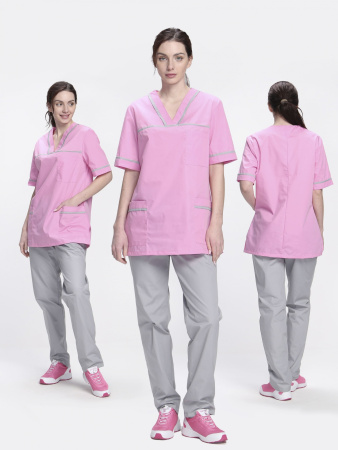 Костюм женский Ирис (тк.ТиСи), ярко-розовый/серый (ЧЗ)