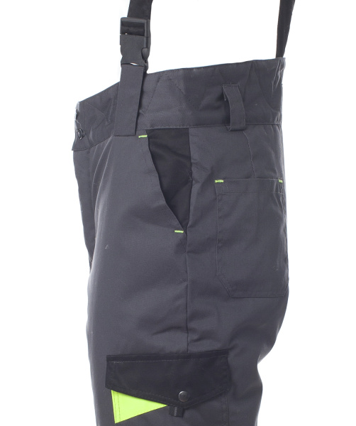 Костюм утеплённый мужской «КОРВЕТ» с СОП куртка, брюки цв. т.серый с чёрным и лимон ЭТАЛОН