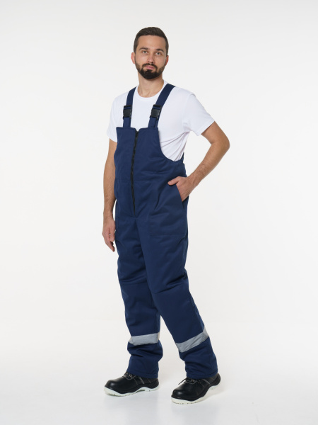 Полукомбинезон мужской зимний Пк703 ткань Твил, цвет темно-синий