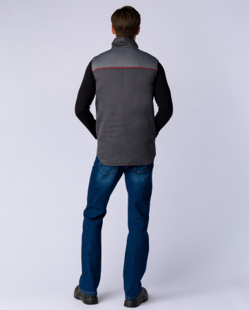 Жилет утепленный Фаворит (тк.Смесовая,210), т.серый/серый (ЧЗ)