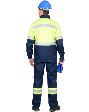 Костюм "Терминал" летн., куртка, п/к. : темно-синий с лимонным 