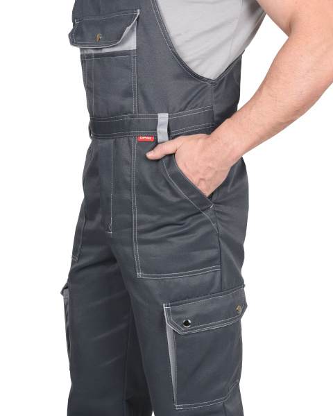 Костюм "ТИТАН": куртка кор., п/к. т. серый со св. серым и СОП и лимонным кантом (ЧЗ)