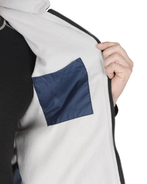 Жилет "ЕВРОПА" удлиненный (на подкладке флис серый., св.серый) синий (ЧЗ)