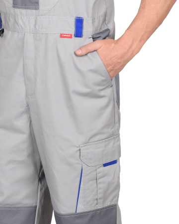 Полукомбинезон "Стан": св.серый со сред.-серым и васильковым (ЧЗ)