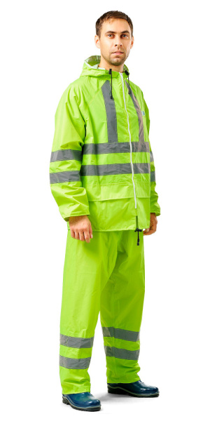 Костюм влагозащитный сигнальный с СОП (210 гр/м2) лимонный (ЧЗ)