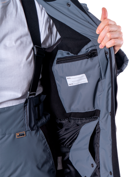 Куртка женские ХАЙ-ТЕК SAFETY зимняя, серый-красный-черный Кур 237 Наутика, пл. 125 г/м² ФСС