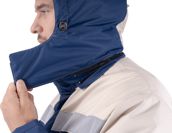 Костюм ЕНИСЕЙ зимний синий-бежевый, куртка/ п/к КОС 1100 Нортси Лайт Аква5, пл. 120 г/м²