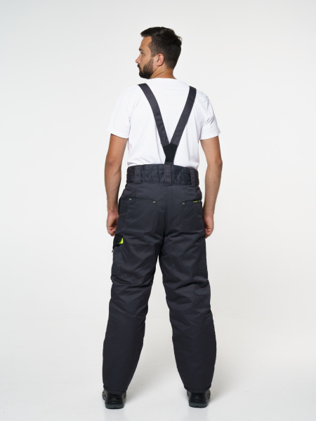 Костюм "ХОВАРД": зим. куртка дл.,брюки т.-серый с черным и лимон. отд. (ЧЗ)