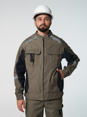 Куртка рабочая мужская №116 хаки, черный, ткань Канвас