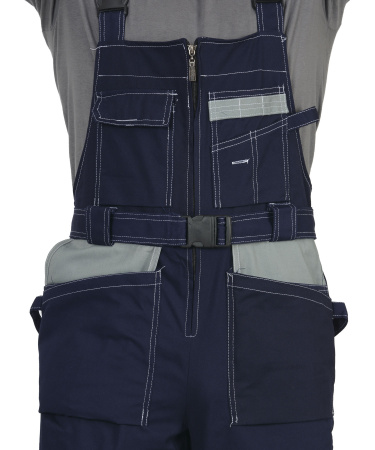 Полукомбинезон "Премиум плюс" (100% узбекская саржа) синий с серым (ЧЗ)