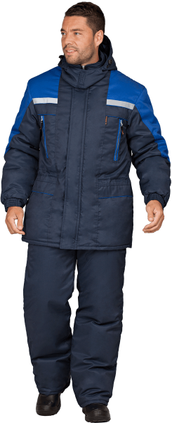 Костюм СПЕЦ зимний, т/синий-василёк Кос 611 смесовая хлопкополиэфирная, пл. 210 г/м² ФСС