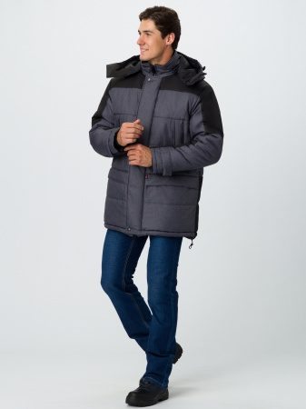 Куртка зимняя Премиум (тк.Мембрана), т.серый меланж/черный (ЧЗ)