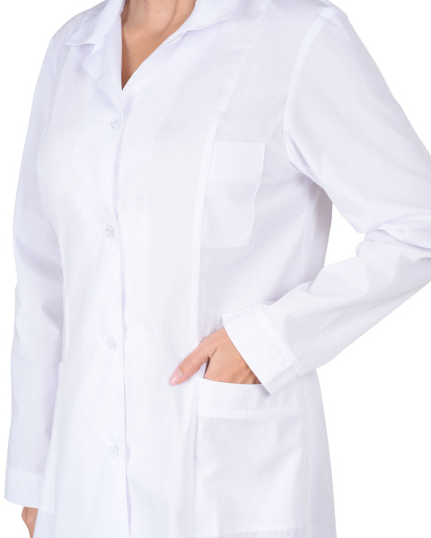 Халат женский с рельефами белый (ЧЗ)
