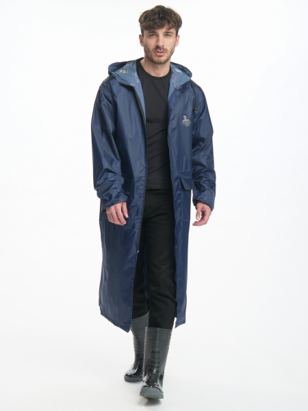 Плащ влагозащитный Тайфун (Нейлон/ПВХ,200), т.синий (СИЗ маркет)