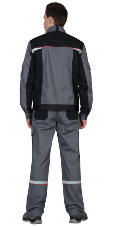 Куртка "Стан" :  ср-серая с черной и красной отделкой  (ЧЗ)