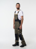 Полукомбинезон рабочий мужской №116 хаки, черный с бежевым, СОП, ткань Канвас
