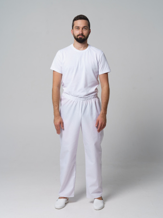 Брюки рабочие универсальная №104 белые, ткань ТИСИ