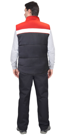 Жилет "Навигатор" зимний серый с красным (ЧЗ)