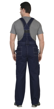Полукомбинезон "Премиум плюс" (100% узбекская саржа) синий с серым (ЧЗ)