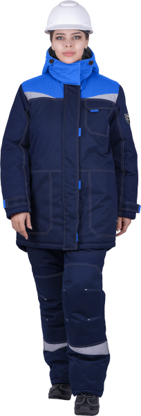 Костюм КМ-10 ЛЮКС зимний 3-4 класс, синий-василек, женский, куртка/брюки Кос 236