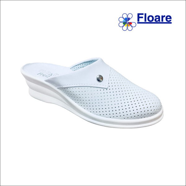 Сабо женские, белые, арт. 59750108 ЛЕНА нат. кожа, натур. материал подпяточник Молдшуз