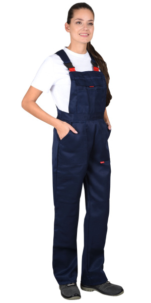 Костюм "УДАРНИЦА" женский:куртка, п/комб.тёмно-синий с красным кантом (ЧЗ)