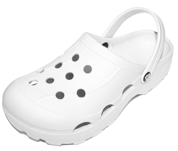 Сабо белые женские "Ола" с перфорацией, с ремешком, ЭВА Жанетт