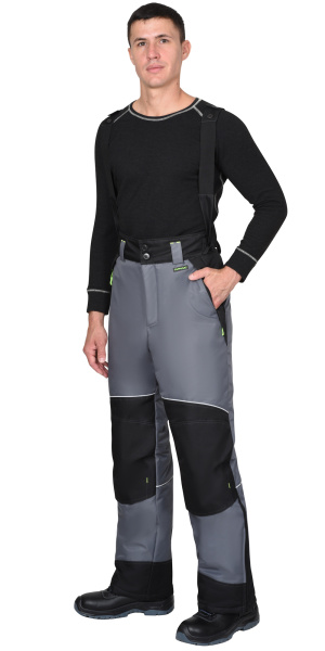 Костюм "АРКТИКА" зимний: куртка дл., брюки, ср. серый с черным