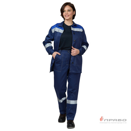 Костюм женский "Пантеон" синий/василёк (куртка и брюки)