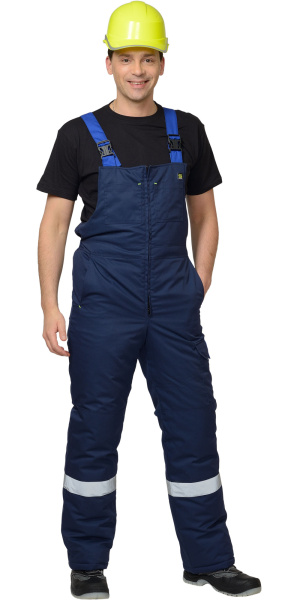 Костюм "Бостон" зимний: куртка дл., п/к т.синий с вас.и чёрной отд.  (ЧЗ)