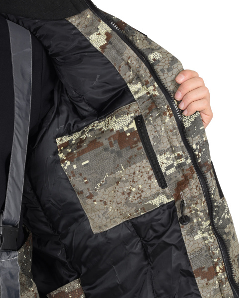 Костюм "ГОРКА" зимний: куртка дл.,брюки (тк.CROWN,отд. серый оксфорд) КМФ "Питон"