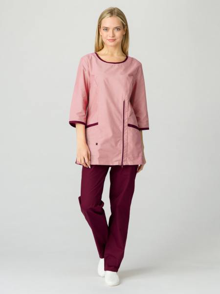 Костюм женский Вояж (тк.ТиСи), бордовый/св.розовый (распродажа)
