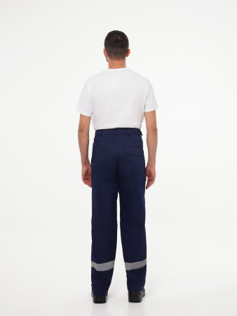 Костюм рабочий мужской №111 (куртка, брюки) тёмно-синий с васильковым (ЧЗ)