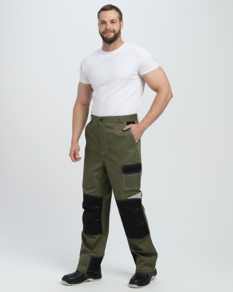 Костюм Формула-1 CH МВО (тк.Смесовая,240) брюки, хаки/черный/бежевый