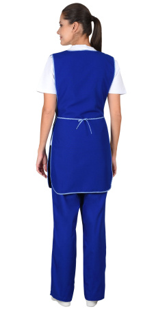 Фартук-сарафан "ВЕСНА"  васильковый с белым