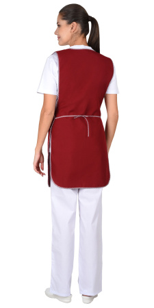 Фартук-сарафан "ВЕСНА"  бордовый с белым
